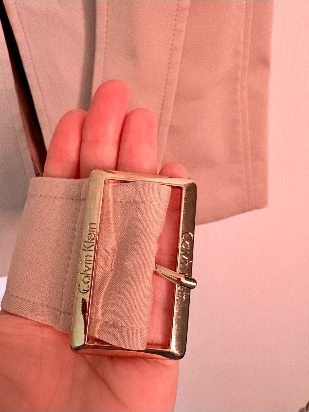 Calvin Klein Sleeveless Trench Vest in Beige - Picture 2 of 4